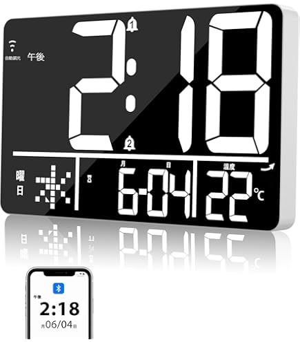 Amazon.co.jp: ☆大型デジタル掛け時計☆年月日時分秒曜日が一目で